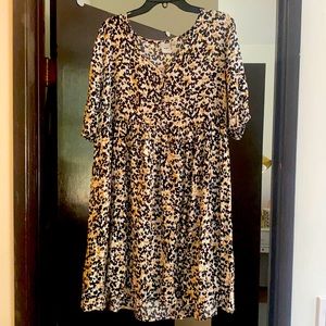 Women’s leopard print babydoll dress